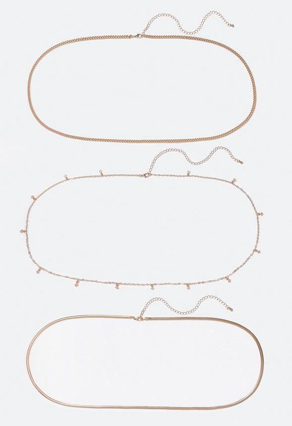 Chloe Multi Row Belly Chain  Clear/Gold