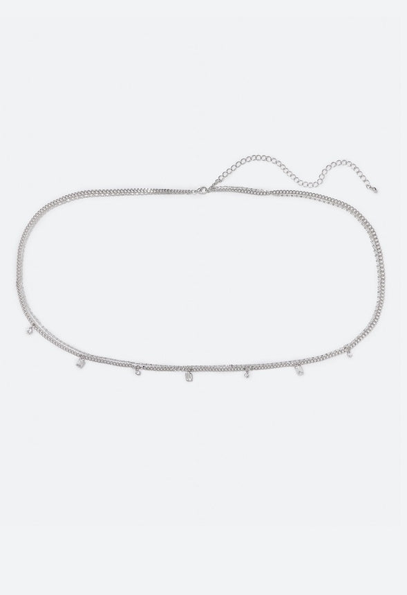 Maya Crystal Belly Chain Clear/Silver