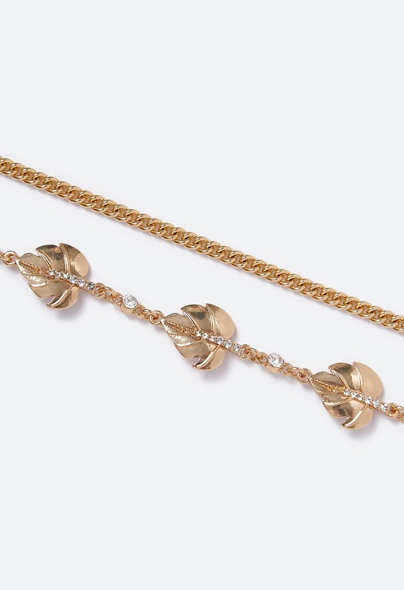 Elle Leaf Motif Belt  Gold