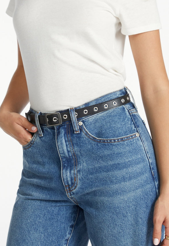 Grommet Belt Faux Leather