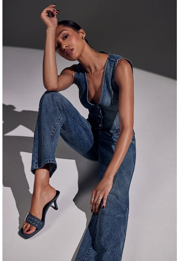Ash Mid Rise Wide Leg Slouch Boyfriend Jeans Effect