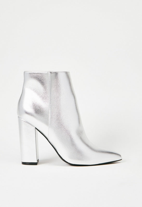 Rosamund Block Heeled Bootie Silver