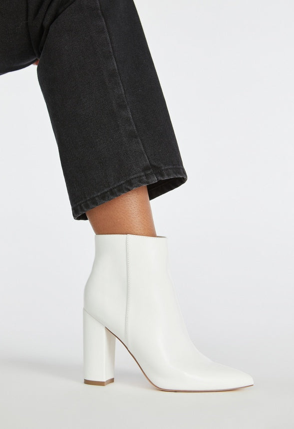 Rosamund Block Heeled Bootie Bright White
