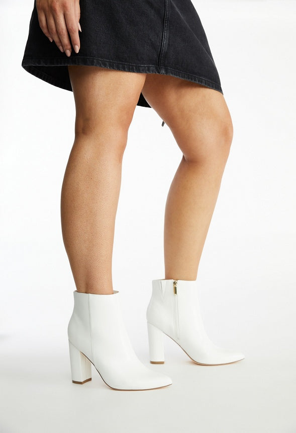 Rosamund Block Heeled Bootie Bright White