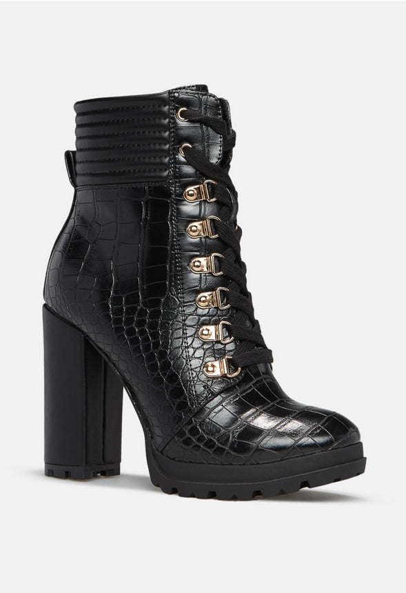 SHANDEE LACE UP BOOTIE Black