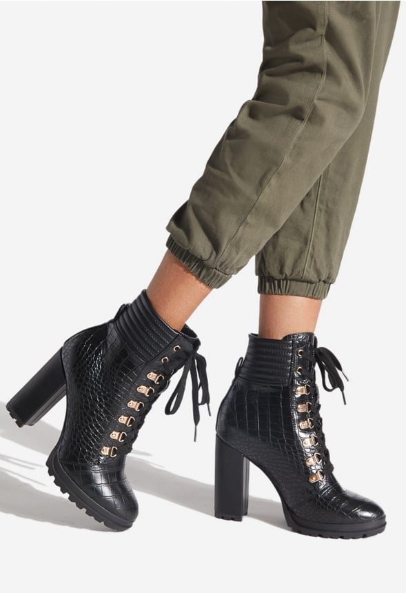 SHANDEE LACE UP BOOTIE Black