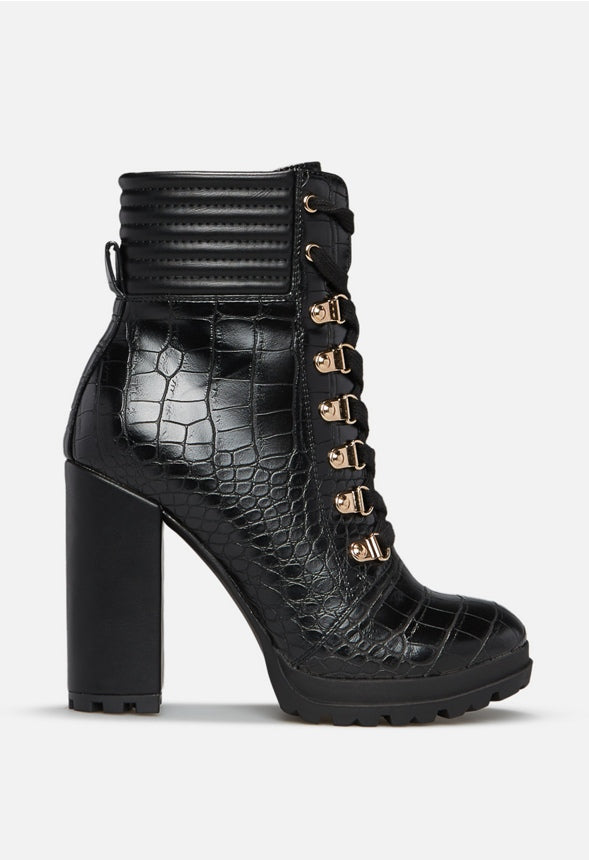 SHANDEE LACE UP BOOTIE Black