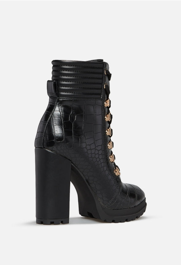 SHANDEE LACE UP BOOTIE Black