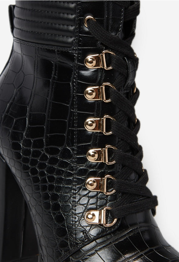 SHANDEE LACE UP BOOTIE Black
