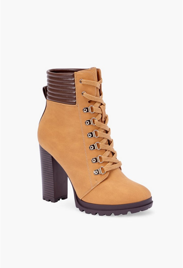 SHANDEE LACE UP BOOTIE Tan