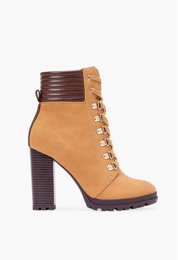 SHANDEE LACE UP BOOTIE Tan
