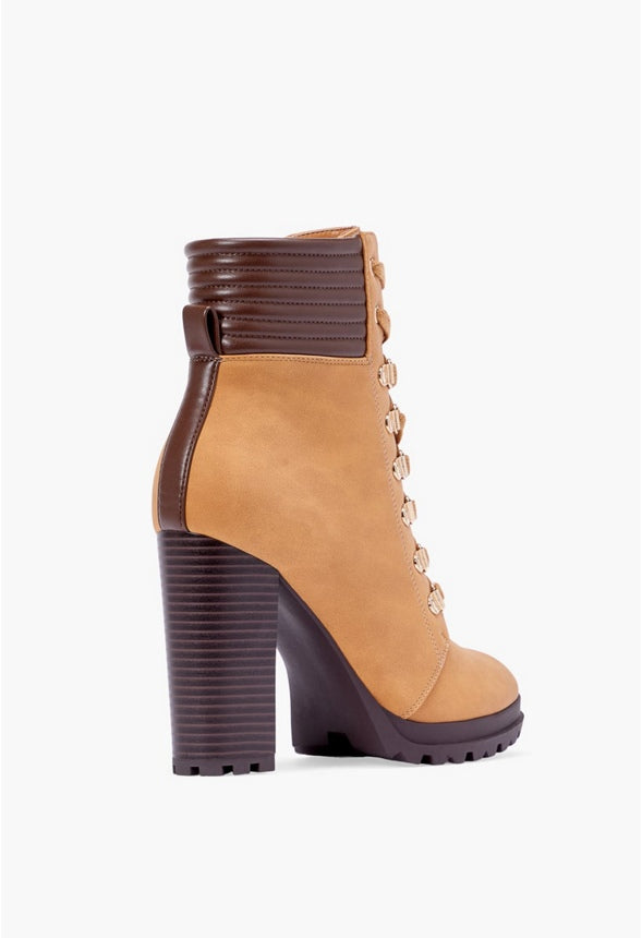 SHANDEE LACE UP BOOTIE Tan