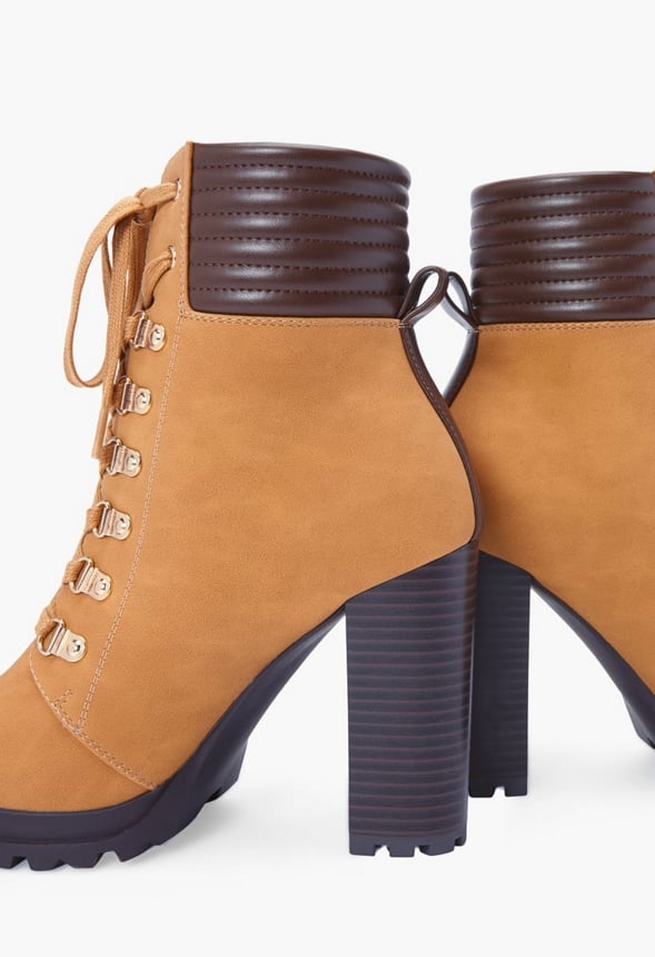 SHANDEE LACE UP BOOTIE Tan