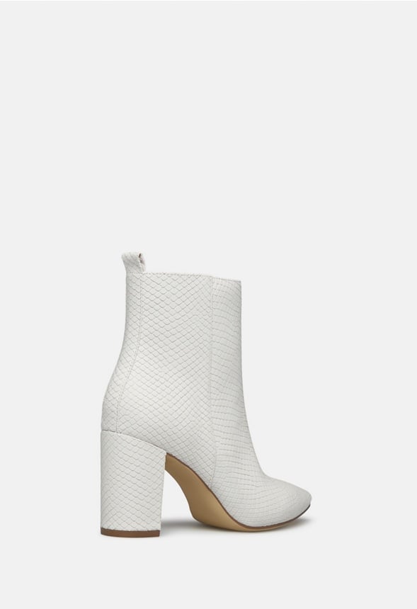 OLYVIA BLOCK HEEL BOOTIE White