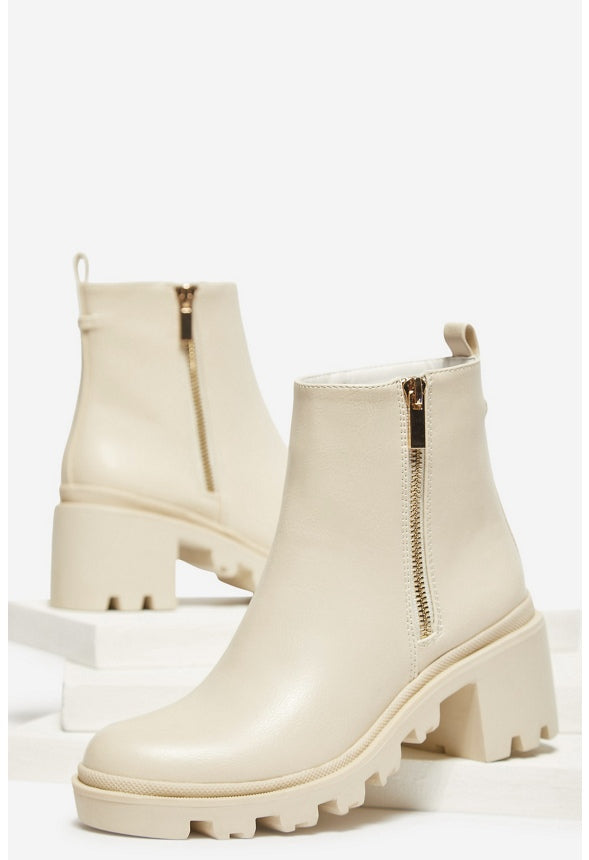 DANILYN LUG SOLE BOOTIE Bone