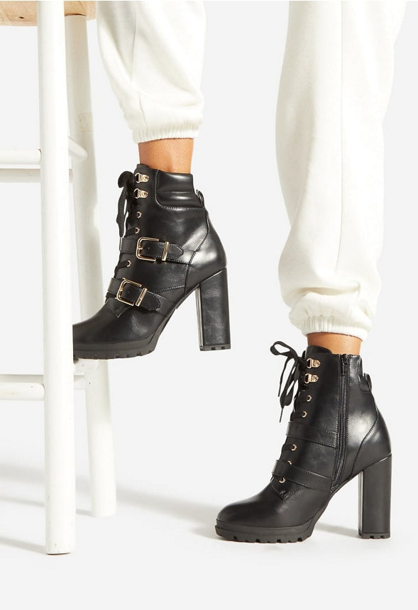 ANALISA BLOCK HEEL BOOTIE Black
