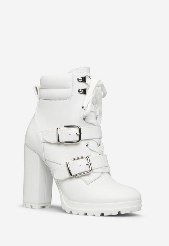 ANALISA BLOCK HEEL BOOTIE White