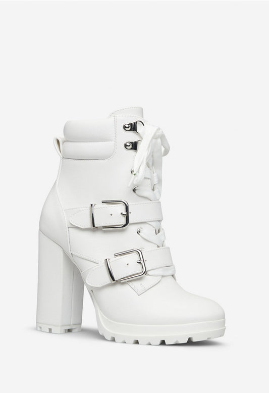 ANALISA BLOCK HEEL BOOTIE White