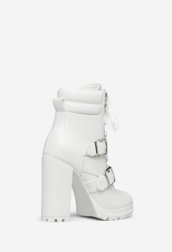 ANALISA BLOCK HEEL BOOTIE White