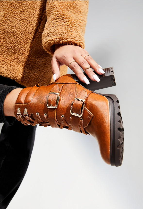 ANALISA BLOCK HEEL BOOTIE Whiskey