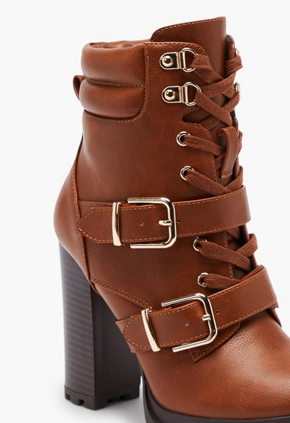 ANALISA BLOCK HEEL BOOTIE Whiskey