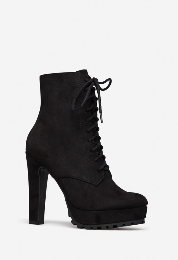 DELIA LACE UP BOOTIE Black