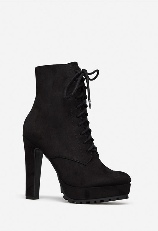 DELIA LACE UP BOOTIE Black