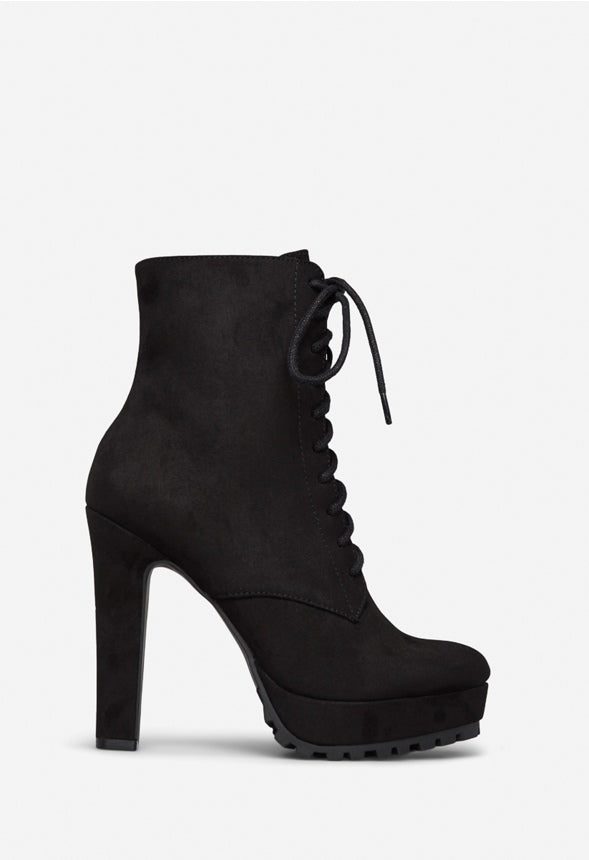 DELIA LACE UP BOOTIE Black