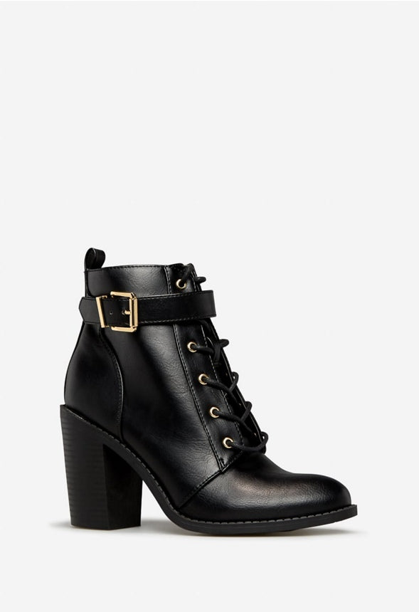 DILLY BLOCK HEEL BOOTIE Black