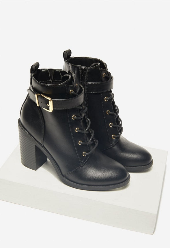 DILLY BLOCK HEEL BOOTIE Black