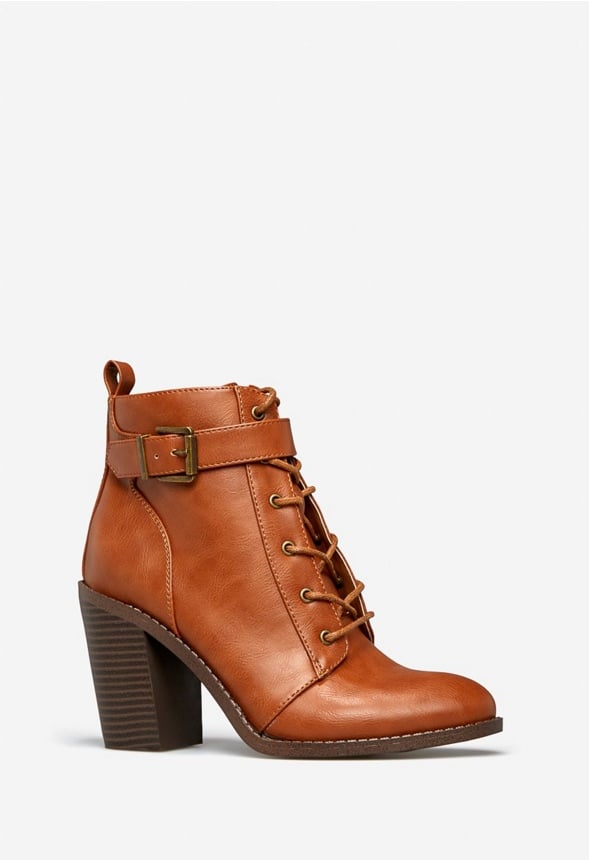 DILLY BLOCK HEEL BOOTIE Leather Brown