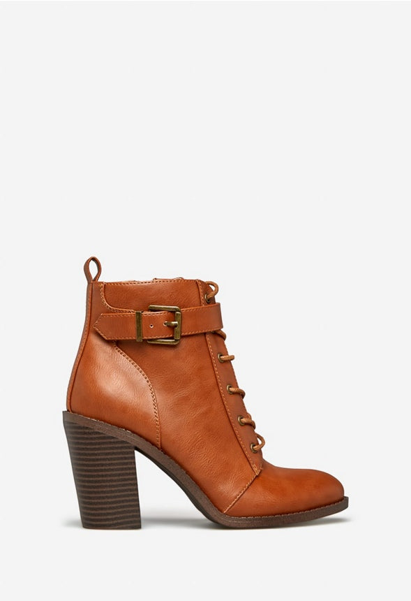 DILLY BLOCK HEEL BOOTIE Leather Brown