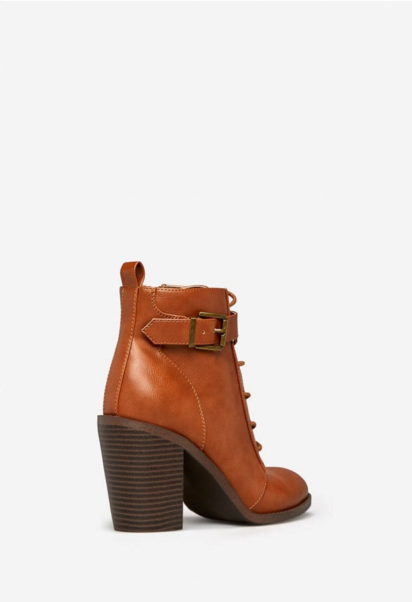 DILLY BLOCK HEEL BOOTIE Leather Brown