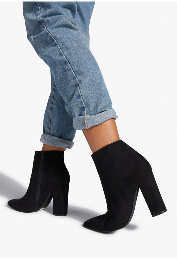 MINDA BLOCK HEEL BOOTIE Black