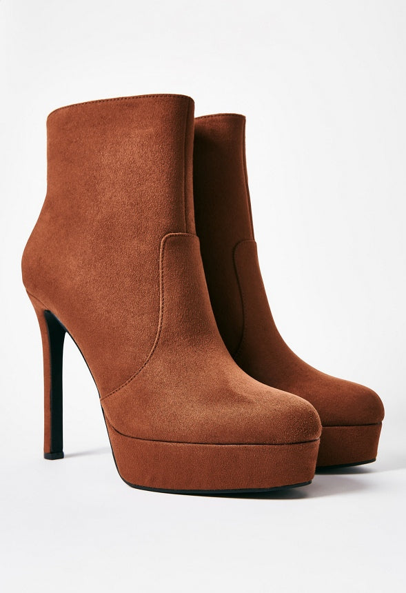NATASHIA PLATFORM BOOTIE Leather Brown