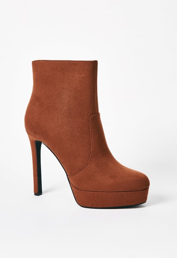 NATASHIA PLATFORM BOOTIE Leather Brown