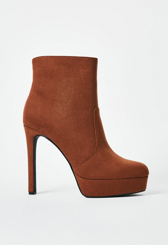 NATASHIA PLATFORM BOOTIE Leather Brown