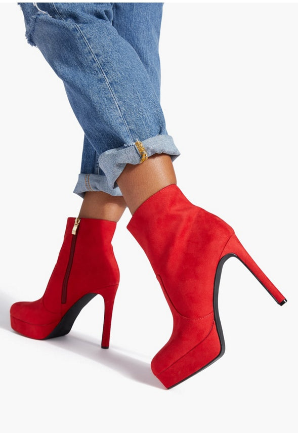 NATASHIA PLATFORM BOOTIE High Risk Red