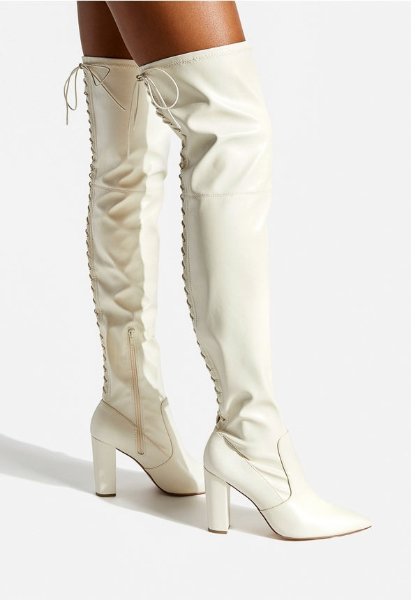 TAYSON HIGH BLOCK HEEL BOOT Bone