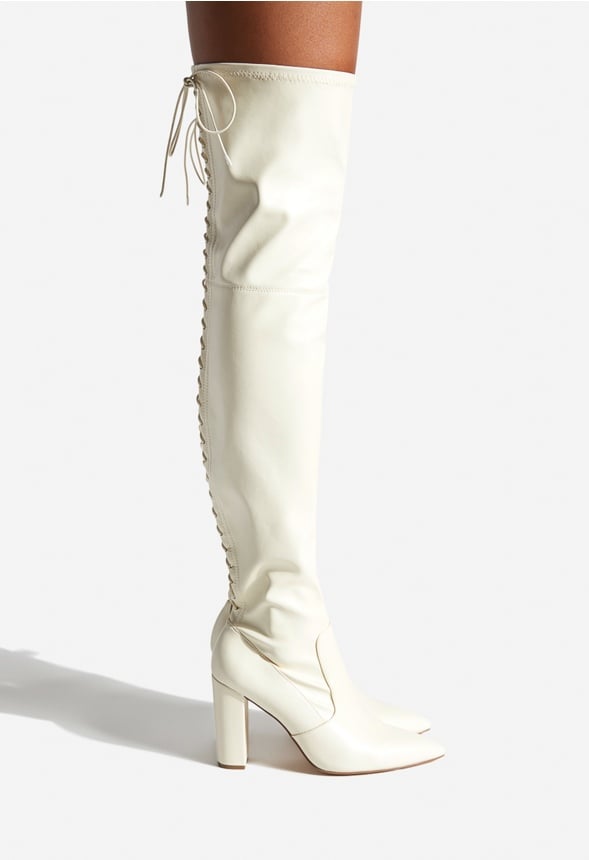 TAYSON HIGH BLOCK HEEL BOOT Bone