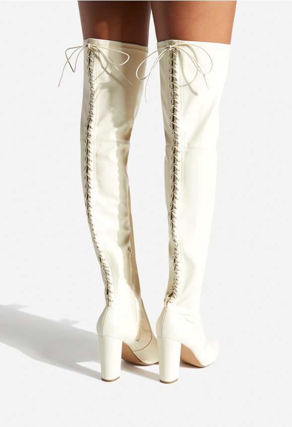 TAYSON HIGH BLOCK HEEL BOOT Bone