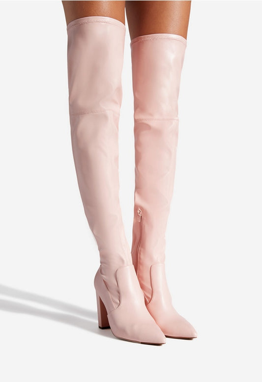 TAYSON TALL POINTED-TOE BOOT Chalk Pink