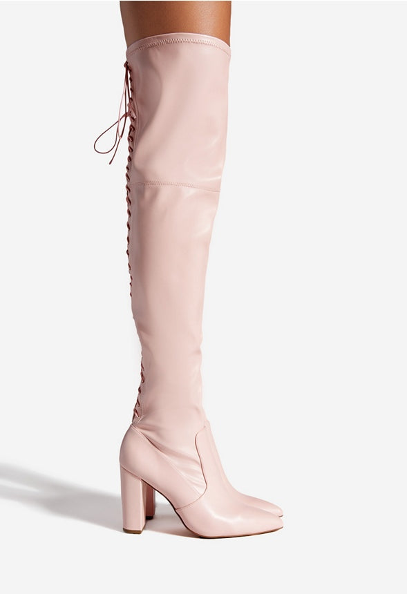 TAYSON TALL POINTED-TOE BOOT Chalk Pink