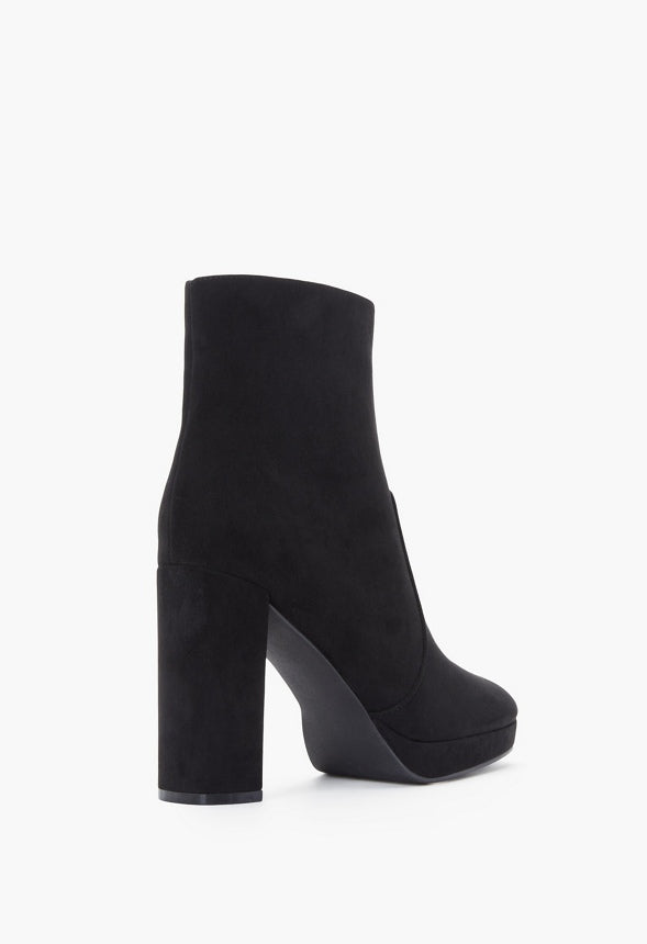 Ilsa Platform Heeled Bootie Black Caviar