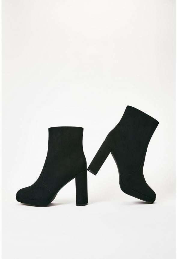 Ilsa Platform Heeled Bootie Black Caviar