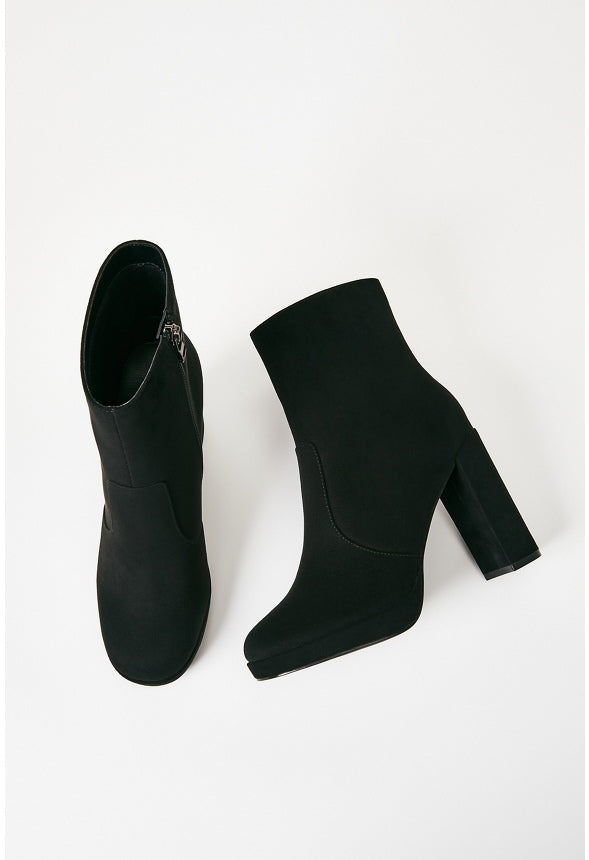 Ilsa Platform Heeled Bootie Black Caviar
