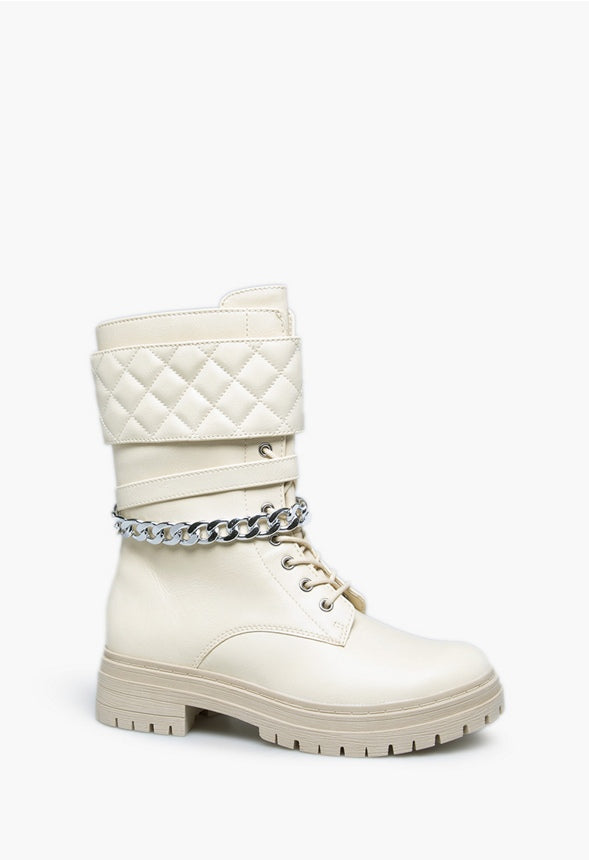 BANKS COMBAT BOOT Bone/Pearls