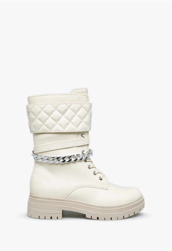 BANKS COMBAT BOOT Bone/Pearls