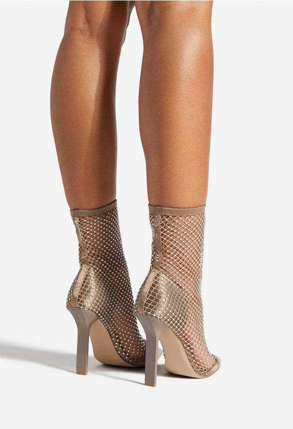 COIRA POINTED-TOE BOOTIE Champagne
