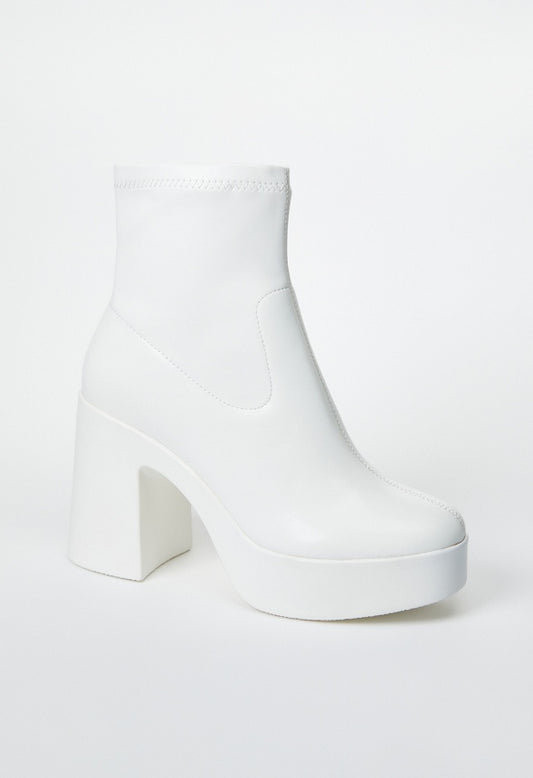 Pegah Block Heel Bootie Bright White